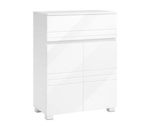 VASAGLE Bathroom Cabinet with Drawer, Double Door Wardrobe, Adjustable Shelf for Entryway, Hallway, 60 x 30 x 80 cm, White BBK140W01