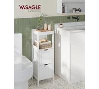 Vasagle Bathroom Floor Cabinet, Freestanding Bathroom Storage Unit, With 2 Drawers, 1 Open Compartment, For Bathroom