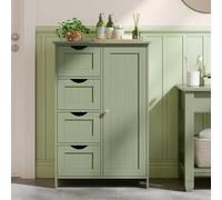 VASAGLE Bathroom Floor Storage Cabinet 4 Drawers 1 Door Adjustable in Olive VASAGLE Olive