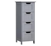 VASAGLE Bathroom Floor Storage Cabinet, Bathroom Storage Unit with 4 Drawers,...
