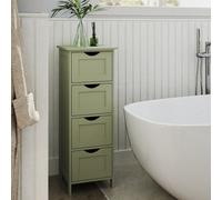 Vasagle Bathroom Floor Storage Cabinet, Bathroom Storage Unit With 4 Drawers, Bathroom Cabinet Freestanding