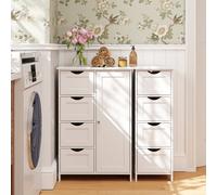 Vasagle Bathroom Floor Storage Cabinet, Bathroom Storage Unit With 4 Drawers, Freestanding Bathroom Cabinet With 1 Door