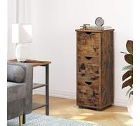 VASAGLE Bathroom Storage Tower Cabinet Cupboard with 3 Drawers in Brown VASAGLE Brown