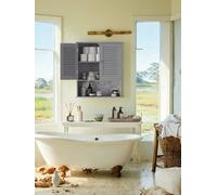 Vasagle Bathroom Wall Cabinet, Wall-Mounted Bathroom Storage Cabinet, With Adjustable Shelf, Double Shutter Doors And Open Shelf