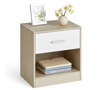 Vasagle Bedside Table 1 Drawer Oak Effect/White