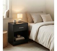 Vasagle Bedside Table, Side Table With Drawer, Handle, Open Compartment, End Table, For Bedroom, Living Room, Ink Black