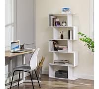 Vasagle Bookcase, 5-Tier Bookshelf, Display Shelf And Room Divider, Freestanding Decorative Storage Shelving, White Lbc62Wt