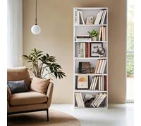 VASAGLE Bookcase, 6-Tier Bookshelf, Open Storage Shelf, Shelving Unit, 24 x 60 x 178.5 cm, for Living Room, Home Office, Dinning Room, Cloud White