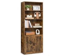 VASAGLE Bookcase - 6-Tier Tall Bookshelf - Book Shelf with Doors