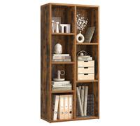 Songmics Vasagle Bookcase, Wooden Bookshelf With 7 Compartments,floor Standing Storage Unit For Files,decor, In Study, Living Room, Bedroom