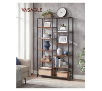 Vasagle Bookcase, Bookshelf 5 Storey Standing Display Storage Rack, Simple Assembly, Industrial Style