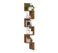 Vasagle Bookcase Corner Wall Mounted 5 Shelf Rustic Brown