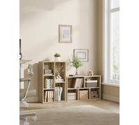 Vasagle Bookcase, Wooden Bookshelf With 5 Compartments, Floor Standing Storage Unit For Files, Decor, In Study,oak Colour