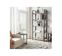 Vasagle Bookshelf, 5-Tier Industrial Stable Bookcase, Storage Rack, Standing Shelf, Easy Assembly, Living Room