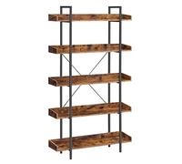 VASAGLE Bookshelf, 5-Tier Shelving Unit, Industrial, Easy Assembly | Spacious Storage Shelves, Living Room, Bedroom, Home Office, Rustic Brown and Matte Black, BARNET Collection LLS110B01