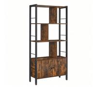 VASAGLE Bookshelf, Storage Shelf, Large Bookcase with Doors, 4 Shelves, Stable S