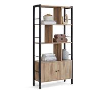 Industrial-Style Bookshelf with Adjustable Shelves
