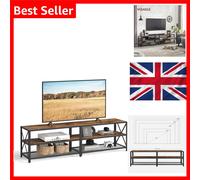Vasagle Bryce TV Stand 75 Inch Rustic Brown Black Steel Frame Shelves