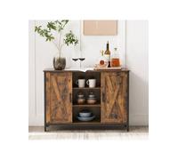 Vasagle Buffet Table, Sideboard, Storage Cabinet With Cupboard And Shelves, Barn Doors