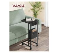 Vasagle C-Shaped Side Table, Bedside Table, End Table For Small Spaces, With Fabric Storage Bag