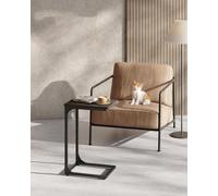 Vasagle C-Shaped Side Table, Bedside Table, Sofa Side Table, Coffee Table, With Metal Frame, Industrial