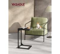 Vasagle C-Shaped Side Table, Bedside Table, Sofa Side Table, Coffee Table, With Metal Frame, Industrial, For Living Room, Bedroom