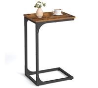 VASAGLE C-Shaped Side Table, Bedside Table, Sofa Side Table, Coffee Table, with Metal Frame, Industrial, for Living Room, Bedroom, Rustic Brown and