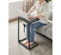 Slim C-Shaped Side Table, Grey Oak + Ink Black / 2