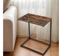 Vasagle C-Shaped Side Table, Laptop End Table, Steel, For Living Room Bedroom, Industrial, Rustic Brown And Black