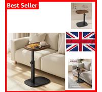 Vasagle C-Shaped Sofa Side Table Adjustable Height Small Space End Bedside Wa...