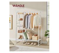 Vasagle 5-tier Storage Rack With 6 Side Hooks - White, White
