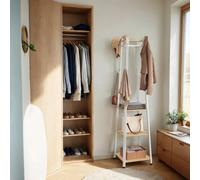 Vasagle Coat Rack, Coat Stand With 3 Shelves, Hall Tree Free Standing With Hooks, Steel Frame, For Entryway, Living Room