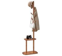 VASAGLE Coat Rack, Freestanding Hall Tree, Coat Rack Stand with 8 Hooks, 67.2-Inch High, 2 Height Options, for Coats, Hats, Bags, Purses, for Entryway, Home Office, Bedroom, Somber Walnut URCR040K01