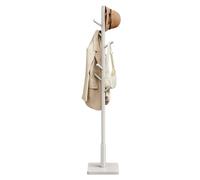 VASAGLE Coat Rack, Solid Wood Coat Stand, Free Standing Hall Coat Tree with 8 Hooks for Coats, Hats, Bags, Purses, for Entryway, Hallway, Rubberwood Hooks and Pole, Cappuccino Beige RCR010K01