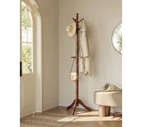 Vasagle Coat Rack Stand, Coat Tree With 10 Hooks For Hats, Bags, Purses, Free Standing For Hallway, Rubberwood