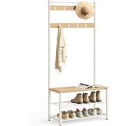 VASAGLE Coat Rack Stand for Hallway, 70 x 32 x 177 cm, Shoe and Coat Rack