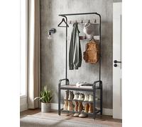 VASAGLE Coat Rack with Shoe Bench Hooks & Clothes Rail in Light Beige VASAGLE Light Beige