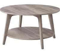 Vasagle Coffee Table, 2 Tier Round Coffee Table With Storage, For Living Room, 80 X 45 Cm, Easy To Assemble, Heather Greige