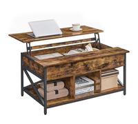 Vasagle Coffee Table Lift Up Rectangle Rustic Brown/Black