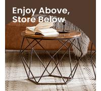 Vasagle Coffee Tables, Set Of 2 Side Tables, Robust Steel Frame, For Living Room, Bedroom, Rustic Brown And Black