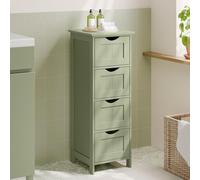 VASAGLE Compact Bathroom Floor Cabinet with 4 Drawers Freestanding in Olive VASAGLE Olive