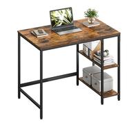 VASAGLE Computer Desk, Modern basic, 100 x 50 x 76 cm | Office Desk, for Study, Bedroom, Living Room, Rustic Brown and Matte Black, Barnet Collection LWD046B01