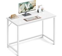 VASAGLE Computer Desk, Office Desk, 100 x 50 x 76 cm, for Study, Bedroom, Living Room, Maple White and Cloud White LWD041W44