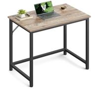VASAGLE Computer Desk, Office Desk, 80 x 50 x 76 cm, for Study, Bedroom, Living Room, Heather Greige and Ink Black LWD038B02