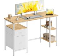 VASAGLE Computer Desk, Work Desk with Storage, 3 Shelves, 2 Drawers, 127 x 50 x
