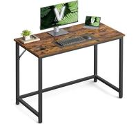 Computer Desk, Home Office Desk, for Work Study, Rustic Brown + Black / 50D x 100W cm