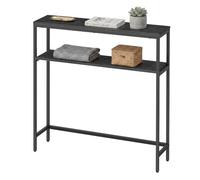 VASAGLE Console Table, 2-Tier Slim Sofa Table, 20 x 80 x 80 cm, Hallway Table with 2 Shelves, for Living Room, Entryway, Charcoal Gray and Ink Black