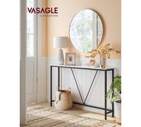 Vasagle Console Table For Hallway, Slim Sofa Table For Living Room, Hallway Table, Easy Assembly, Marble White And Ink Black