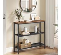 VASAGLE Console Table, Narrow Industrial Hallway Table - Rustic Brown