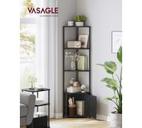 Vasagle Corner Shelf With Storage, Corner Storage Cabinet, 5-Tier Corner Shelving Unit, Corner Storage Stand